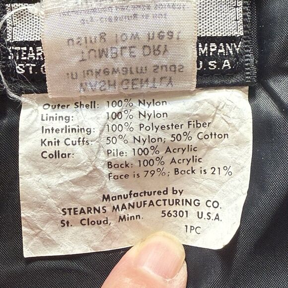 Vintage 70s Stearns Men’s Large 44-46 USA Snowmobile Suit Nylon Insulated - Picture 9 of 16
